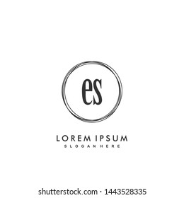 ES Initial beauty monogram logo vector