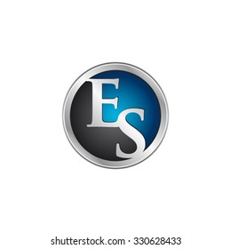 ES initial circle logo blue