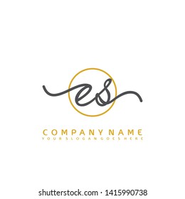 ES Initial handwriting logo concept