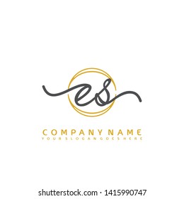 ES Initial handwriting logo concept