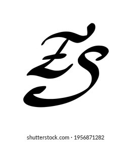 ES initial handwriting logo for identity