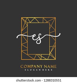 ES Initial Handwriting logo template vector