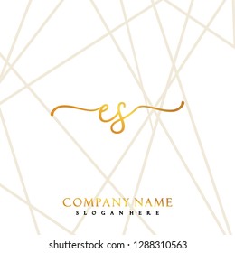 ES Initial Handwriting logo template vector