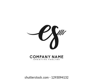 ES Initial Handwriting Logo Template Vector