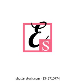 ES  Initial Handwriting logo template vector