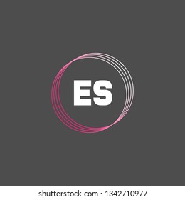 ES  Initial Handwriting logo template vector