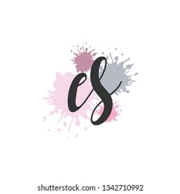 ES  Initial Handwriting logo template vector