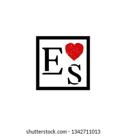 ES  Initial Handwriting logo template vector