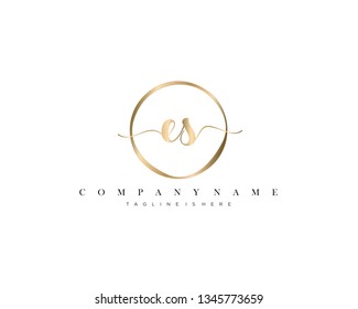 ES initial handwriting logo template vector