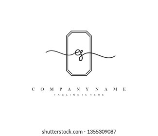 ES initial handwriting logo template vector