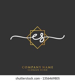 ES Initial handwriting logo template