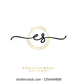 ES Initial handwriting logo template