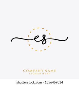 ES Initial handwriting logo template