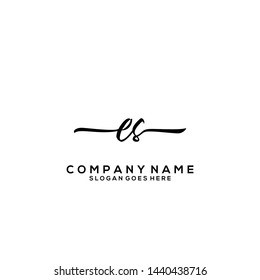 ES Initial handwriting logo template vector