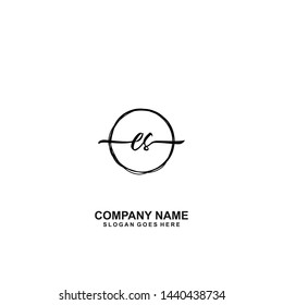 ES Initial handwriting logo template vector
