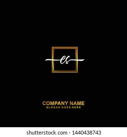 ES Initial handwriting logo template vector