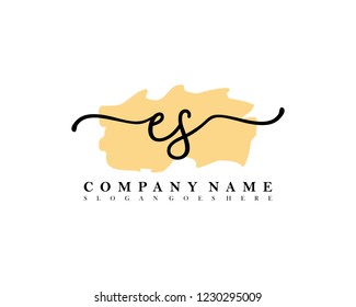 ES Initial handwriting logo vector