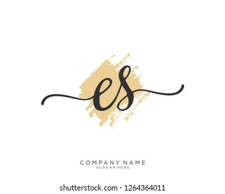 ES Initial handwriting logo vector