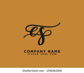 ES Initial Handwriting Logo Vector