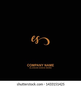ES Initial handwriting logo vector