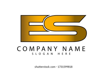 ES Initial Letter Logo Design in Gold Farbverlauf Farbe. Creative Modern Letters Vector Icon Logo Illustration Design.