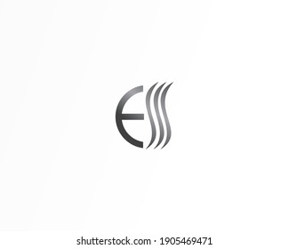 ES initial letter logo design template