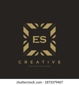 ES initial letter luxury ornament monogram logo template vector.