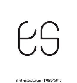 es initial letter vector logo