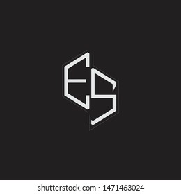 ES Initial Letters logo monogram with up to down style isolated on black background