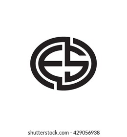 ES initial letters looping linked ellipse monogram logo