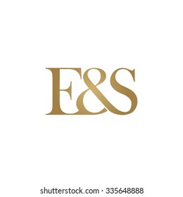 E&S Initial logo. Ampersand monogram golden logo