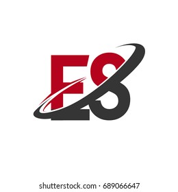 ES initial logo company name colored red and black swoosh design, isolated on white background. vector logo for business and company identity.