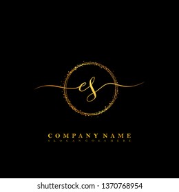 ES Initial luxury handwriting logo vector