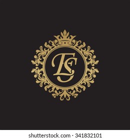 ES initial luxury ornament monogram logo