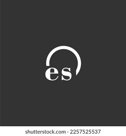 ES initial monogram logo with creative circle line design