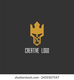 ES initial monogram logo for gaming with creative king spartan image design