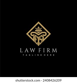 ES initial monogram logo for lawfirm with pillar in creative square design