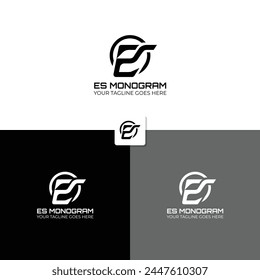 ES Initial Monogram Logo Template