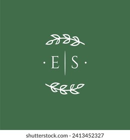 ES initial monogram wedding with creative design