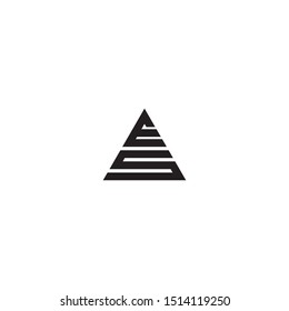 es initial triangle logo vector modern