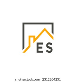 ES initials homes modern building company logo vector.eps