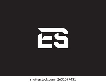 ES initials monogram letter text alphabet logo design