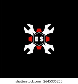 Iniciais do ES Vektor Stok Otomotif Logo Design