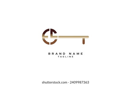 ES KEY, SE KEY, Abstract initial monogram letter alphabet logo design