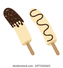 es kul kul ice cream banana dipped in chocolate flavour