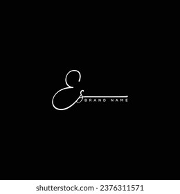 ES letter beauty handwriting vector logo.
