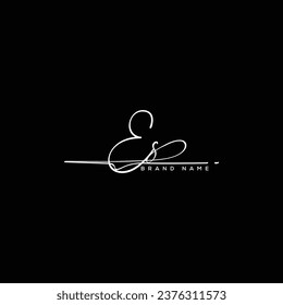 ES letter beauty handwriting vector logo.
