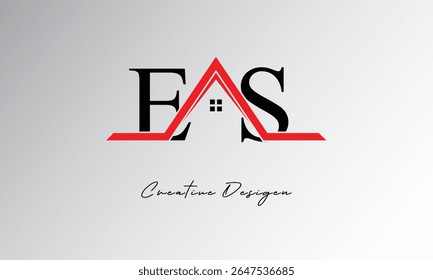 ES Letter House Logo – Creative Real Estate Monogram with Roof Icon and Home Shape for Property, Architecture and Modern Branding
