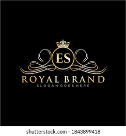 ES Letter Initial Luxurious Brand Logo Template.