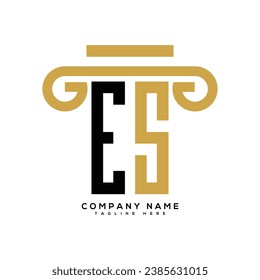 ES Letter LAW logo design template icon